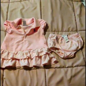Infant girls Ralph Lauren dress with bottoms